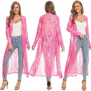 NWT LUCKY & Blessed Hot Pink Cardigan Sz S